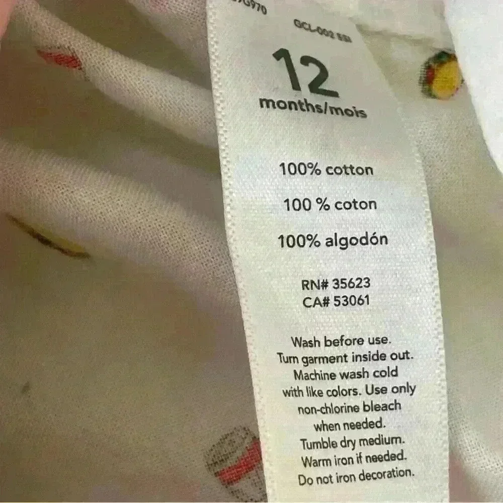 Carters Boys White Taco Button Up Shirt Size 12 Months
